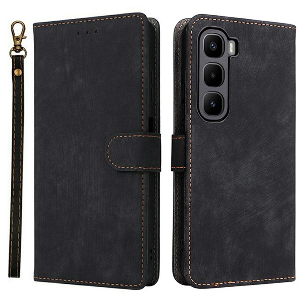 Für Infinix Hot 60 Pro 4G X6885 Hülle Brieftasche RFID-Blockierung PU-Leder Handyhülle Ständer mit Riemen