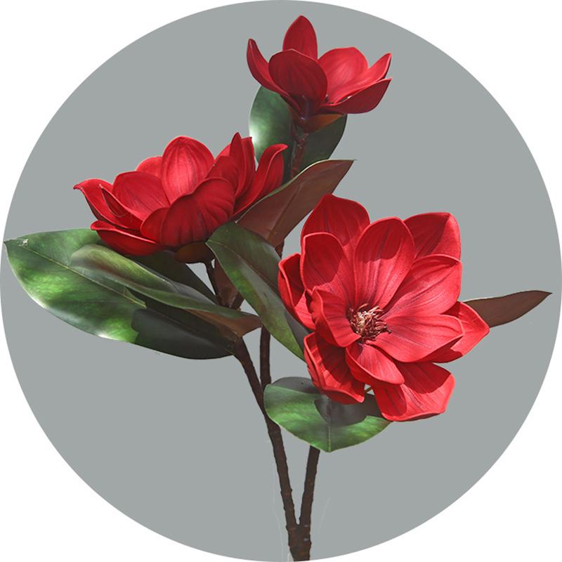 

Искусственные цветы Магнолии 71 см/27,9 дюйма, украшение для дома в ресторане, аксессуары, фестиваль, свадебное цветочное украшение SL-AC-P-red-