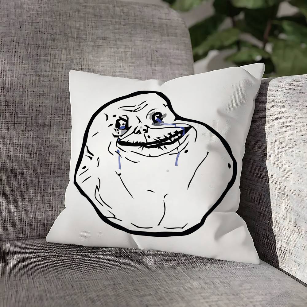 T-Trollface Throw Pillow Case For 45cm 40cm 55cm 50cm 30cm Square Car Pillowcase Shell
