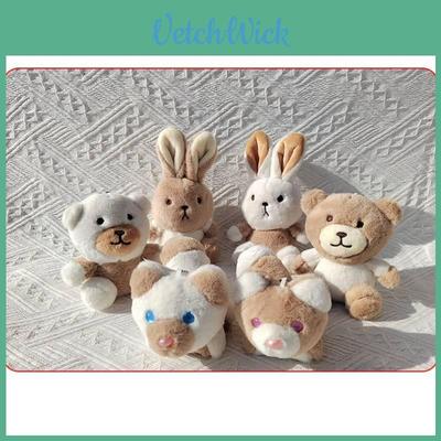Milk Tea Bunny Plush Keychain With Short Plush Material For Teen Gift
