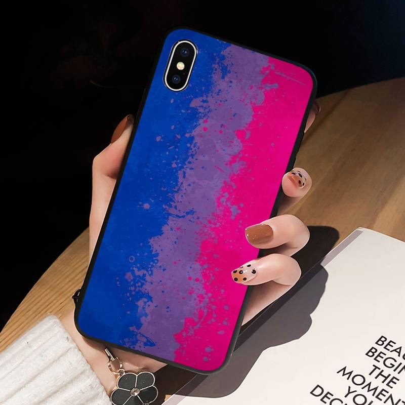 RUICHI Bisexual Flag Art Phone Case For iPhone 11 12 Mini 13 Pro