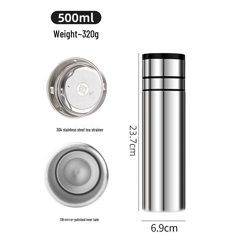 New 316 Stainless Steel Insulated Cup with Quick-Open Lid and Tea Separator