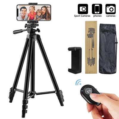 Stativ pro telefon Fotoaparát Stojan na stativ s Bluetooth dálkovým držákem telefonu Lehká univerzální fotografie pro DSLR Xiaomi Huawei