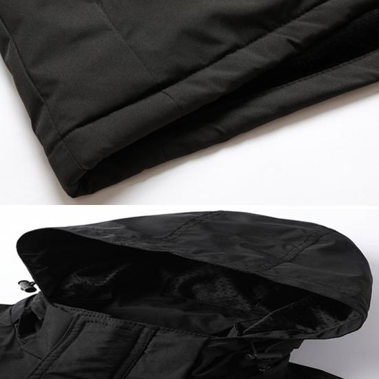 Pánská bunda Odstranění klopy Bunda s kapucí a dlouhým rukávem Kabát s více kapsami Design Jednobarevná léga na zip Venkovní bunda