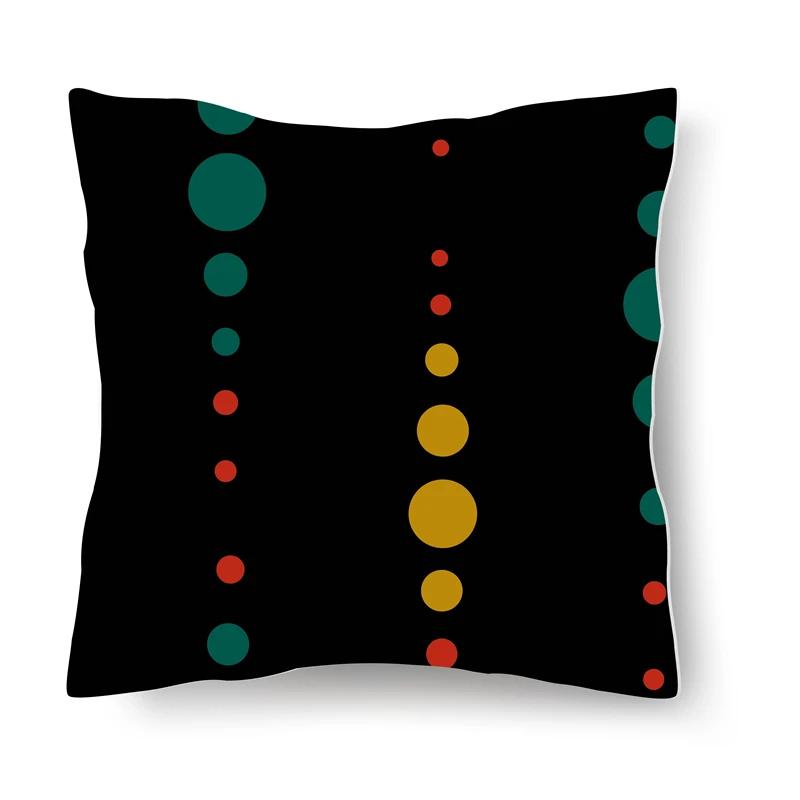 Home Decoration Bedroom Living Room Car Cushion Cover Pillowcase Colorful Dot Decorative  Sofa