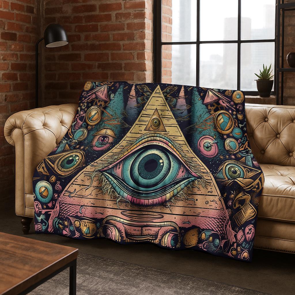 Beauty Eye of Providence Freemasonry Evil Eyes Flannel Blanket,Warm and Cozy Soft Throw Blanket for Home Bedroom Bed Sofa Kids