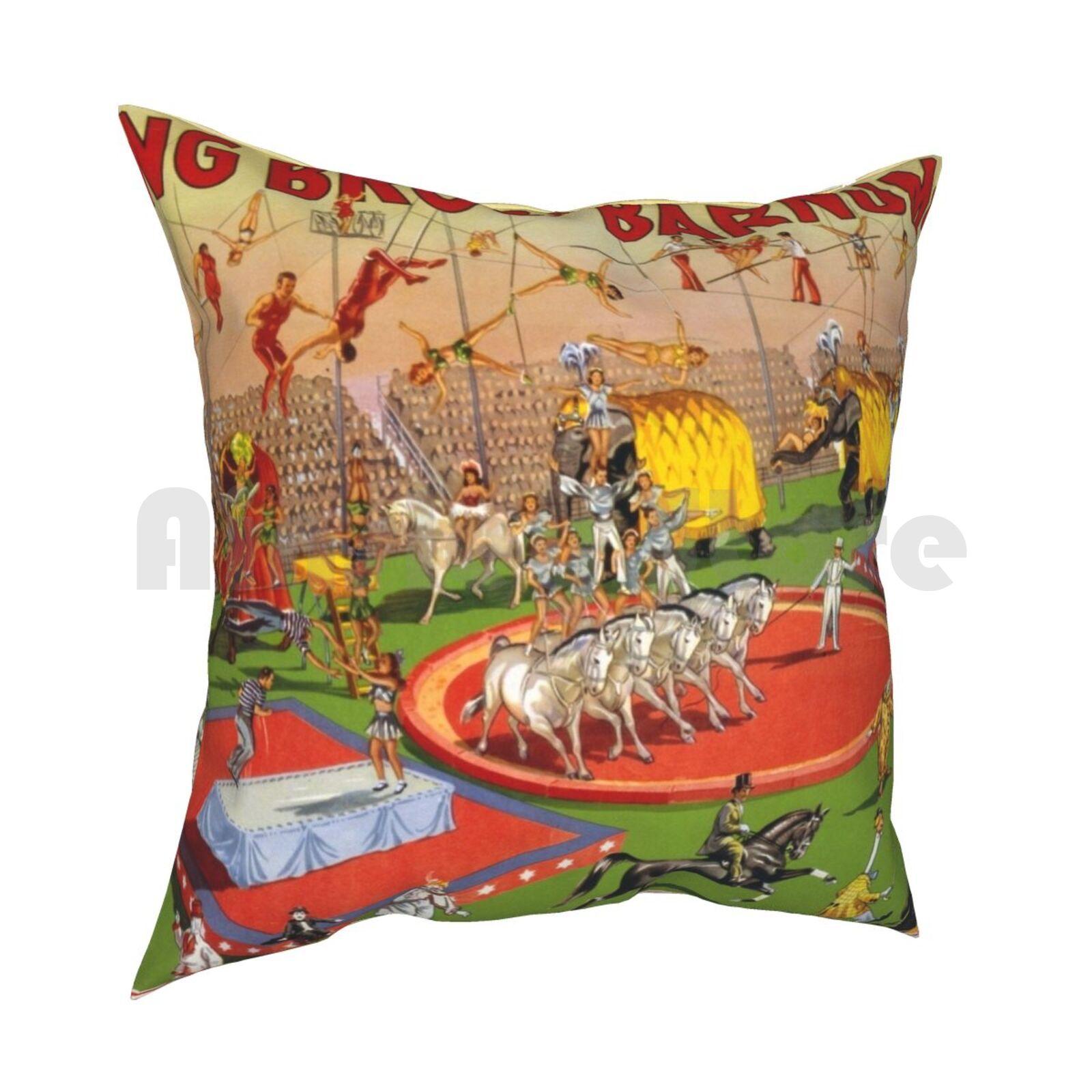 Ringling Brothers Barnum Bailey Vintage Poster Pillow Case Printed Home Soft DIY Pillow Cover Vintage Circus Brothers 30x30cm 12x12in