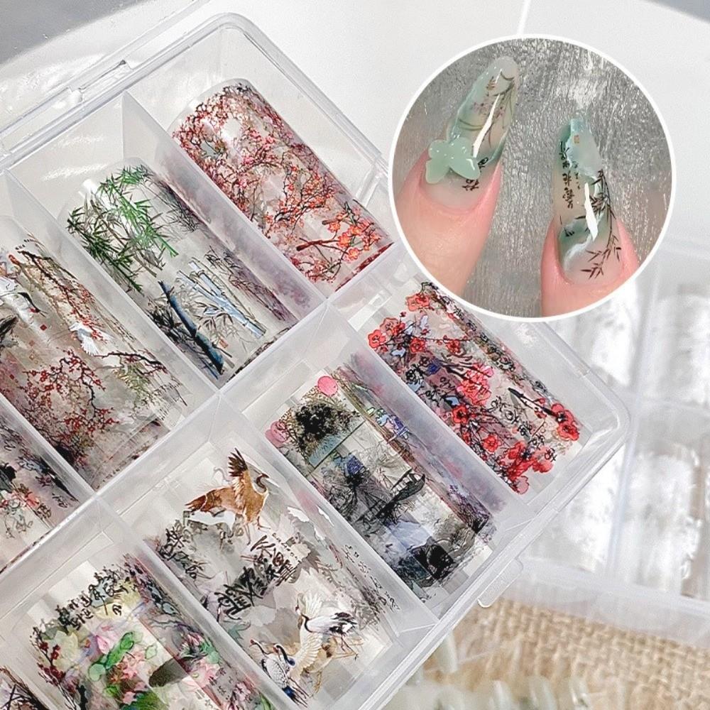 Leopard Print Nail Stickers Lace Design Nail Art Stickers Fashion Manicure Decals  Nail Decoration