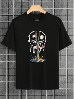 Skull Creative T-shirt - Men's Loose  Casual Short-sleeved Round Neck Trend Summer Spring Sports Clothing