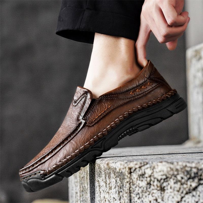 High Quality Men's Casual Leather Soft Bottom Shoes Comfy Big Size 39-48 Business Classic Business Shoes Flat Designer Loafers