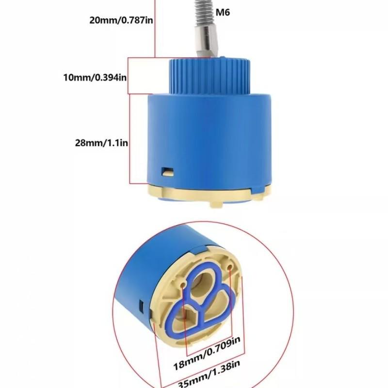 Ceramic Hot/Cold Faucet Cartridge Kit for Kitchen, Basin, and Shower Repair
