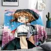 1PC Cardcaptor Sakura Print Flannel Blanket, High Quality All Seasons, Home Decor, Warmth and Comfort, Perfect for Christmas Gifts
