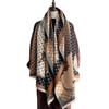 Letter imitation cashmere new scarf light luxury winter trend warm horse print scarf thickened short beard shawl
