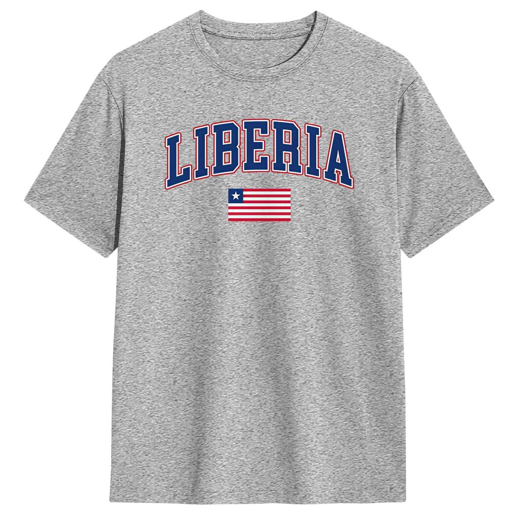 Casual Tshirt Summer Liberia Independence Day Leisure Tshirts 100 Cotton T Shirt For Man Awesome Plus Size Short Sleeve Tees