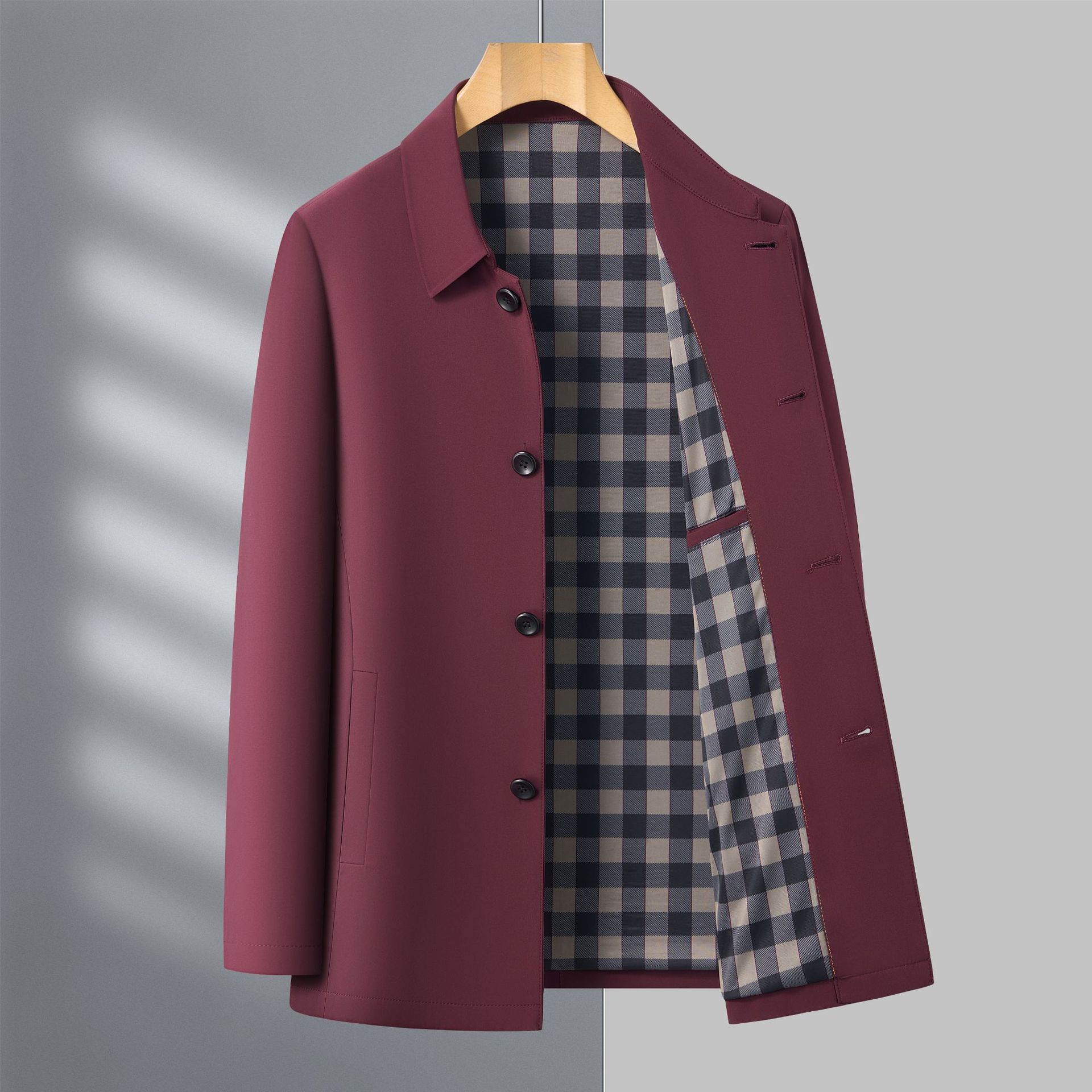 

Весенне-осенняя куртка для мужчин среднего возраста, ветровка, повседневная деловая куртка с лацканами, топ, новая одежда для папы M красный