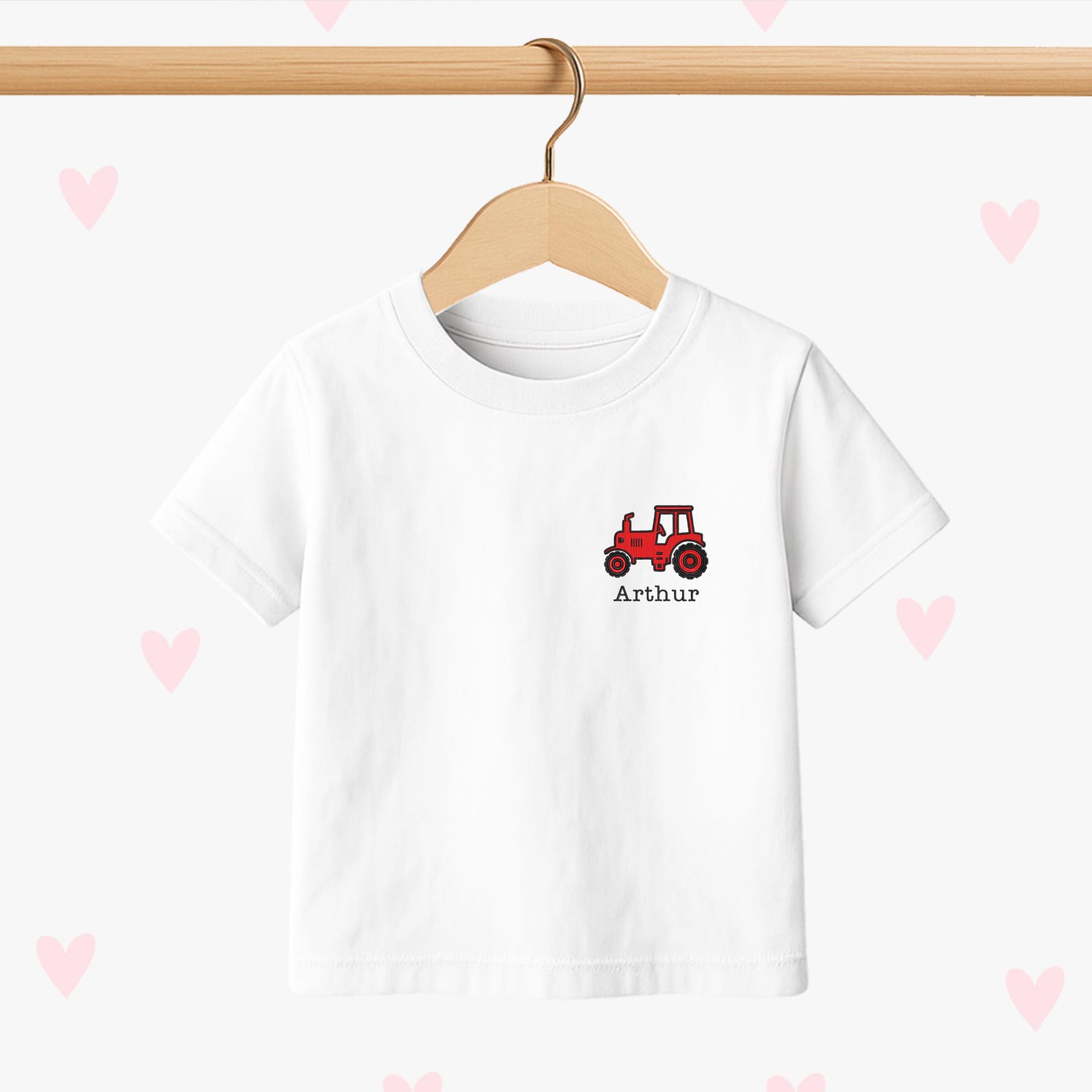 Tractor Kids T-shirt: Farm Truck Embroidered Clothing 100