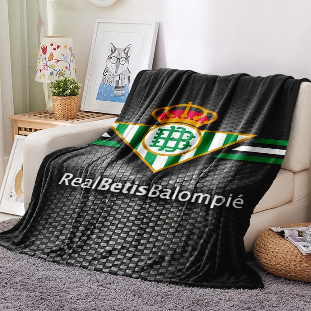 1Pc Real Betis Print Flannel Blanket, High quality Comfortable for All Seasons, Home Decor, Warmth and Comfort, Perfect for Christmas GiftS