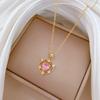 Empty Love Full Diamond Light Luxury Temperament Gorgeous Full Diamond Necklace Female Versatile Collarbone Chain Titanium Steel Chain