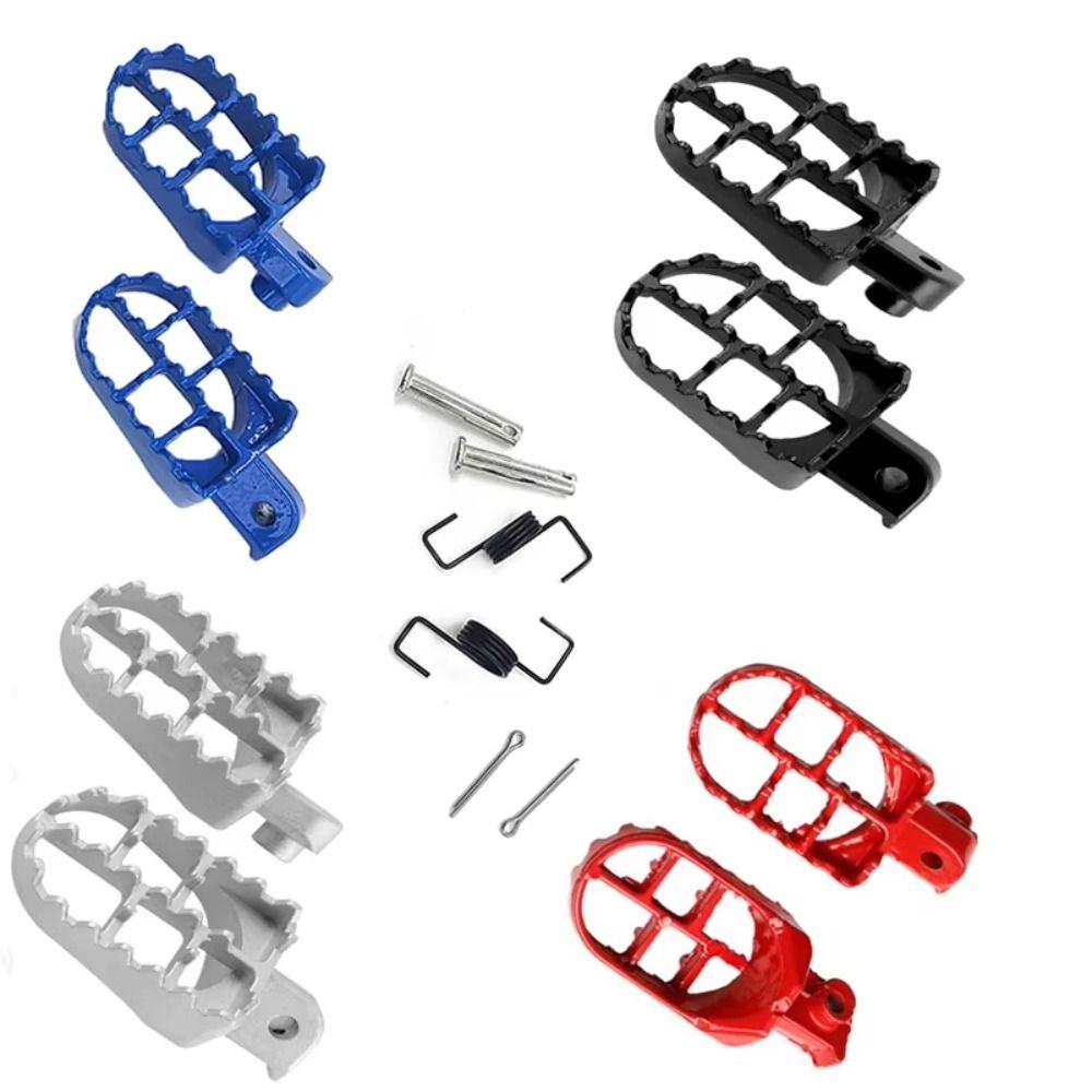 Black/Silver Motorcycle Foot Pegs Springs Bolts Dirt Bike Footrest Motorcycle Pedals Motorbike