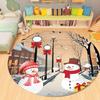 Merry Christmas Round Area Rugs Christmas Tree Red Plaid Rug for Living Room Carpets, Breathable Rug for Kids Room Floor Mat