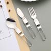 Foldable Stainless Steel Cutlery Set Portable Fork Knife Spoon Tableware Set For Outdoor Camping Travel Picnic Utensils