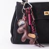 1 Piece Leather Pony Keychain Braided Rope Backpack Pendant For Phone Bag Hanging Accessories Diy Decoration
