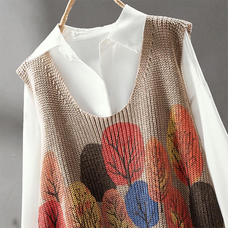 Sybill She Women's Artistic Color-Block Pullover Vest