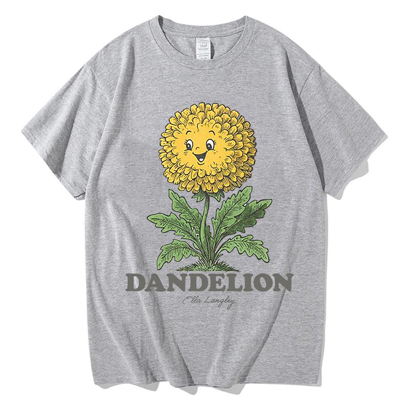 2026 Ella Langley Dandelion T Shirts Vintage Pure Cotton Casual Streetwear Fashion Unisex Aesthetic Fleece Autumn Winter Clothes