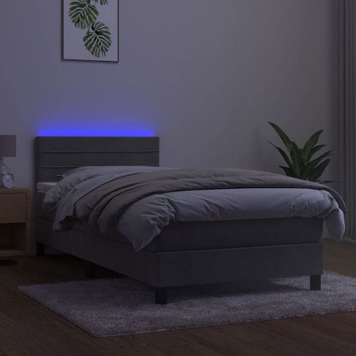 Sommier à lattes avec matelas - Maison Exclusive - 90x200 cm - Tête de lit réglable - Bande LED colorée