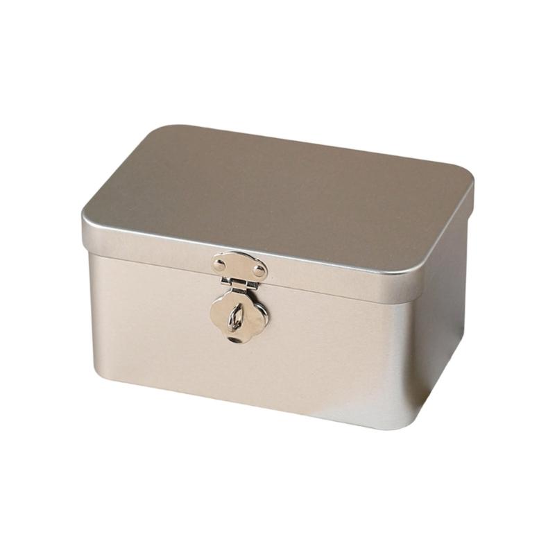 Antique Styles Iron Lockable Organizers Box Desktop Home Decoration Secure Private Storage S