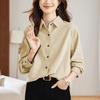 Women's Purple Corduroy Long Sleeve Shirt - Thick Brushed Cotton, Autumn/Winter 2026 Collection