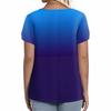 Women's Fashion Casual Printed Square Neck Short Sleeve Large Size T-Shirt Top