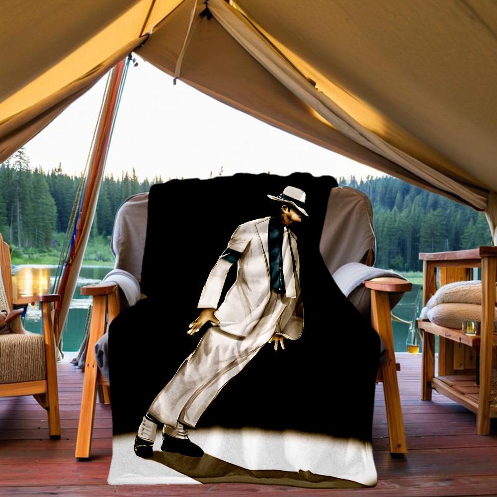 

1pc Michael Jackson Moonwalk Dance Outdoor Blanket Lightweight Flannel, All Season Use for Sofa, Outdoor, Camping, Living Room, Office, Chair 80x120cm