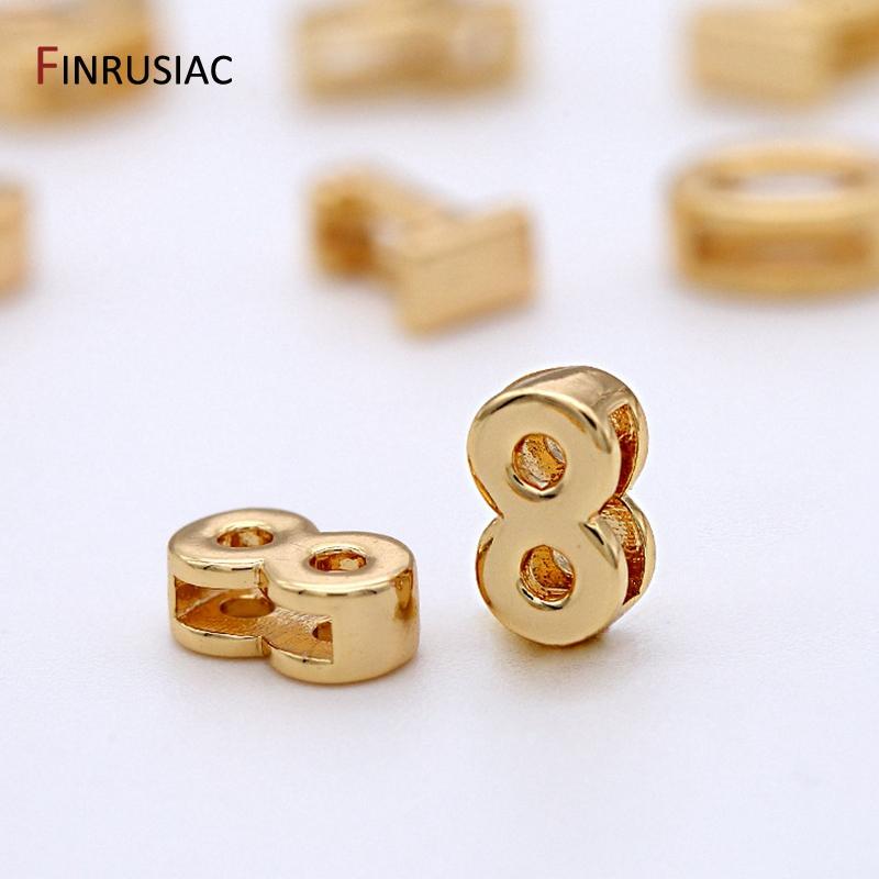 Simple Number 0-9 Number Beads Pendant For Beaded Bracelet Jewelry Making, Gold Plated Handmade DIY Beads Jewelry Accessories