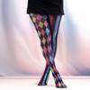 Multicolor Patterned Footed Tights for Women Printed Pantyhose Stockings for Dress Skirt Layering In Spring Fall Office and Daily Wear