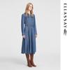 ELLASSAY Women's Lyocell Denim A-Line Midi Dress
