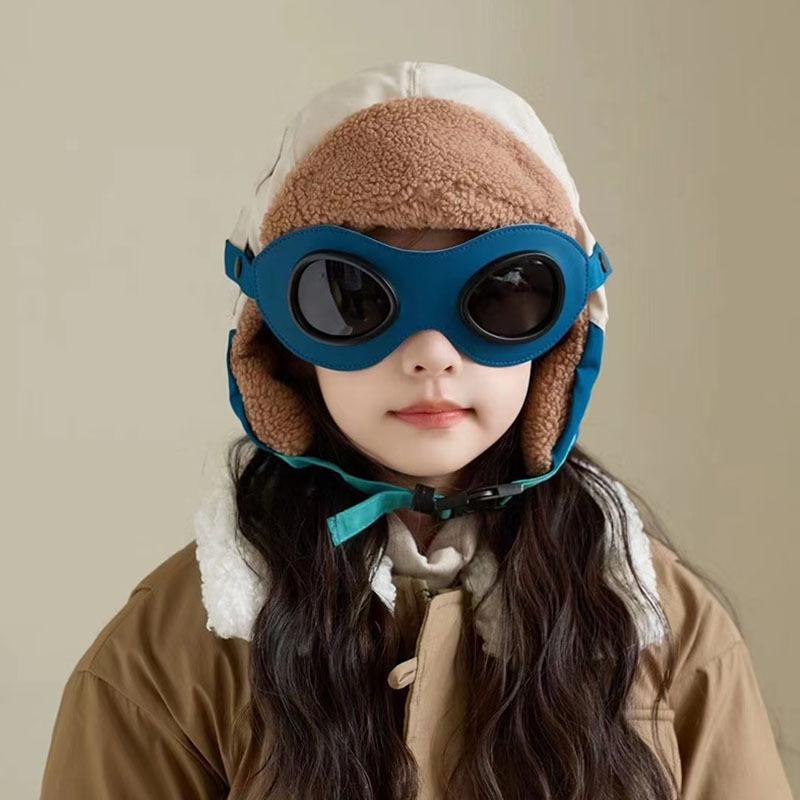 Pilotes parents-enfants d'automne et d'hiver Garçons et filles Bonnets d'oreille épais coupe-vent et chauds Bonnets de neige