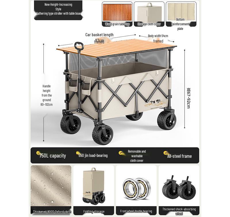 Tragbarer Falt-Campingwagen für Outdoor-Picknick- und Camping-Abenteuer