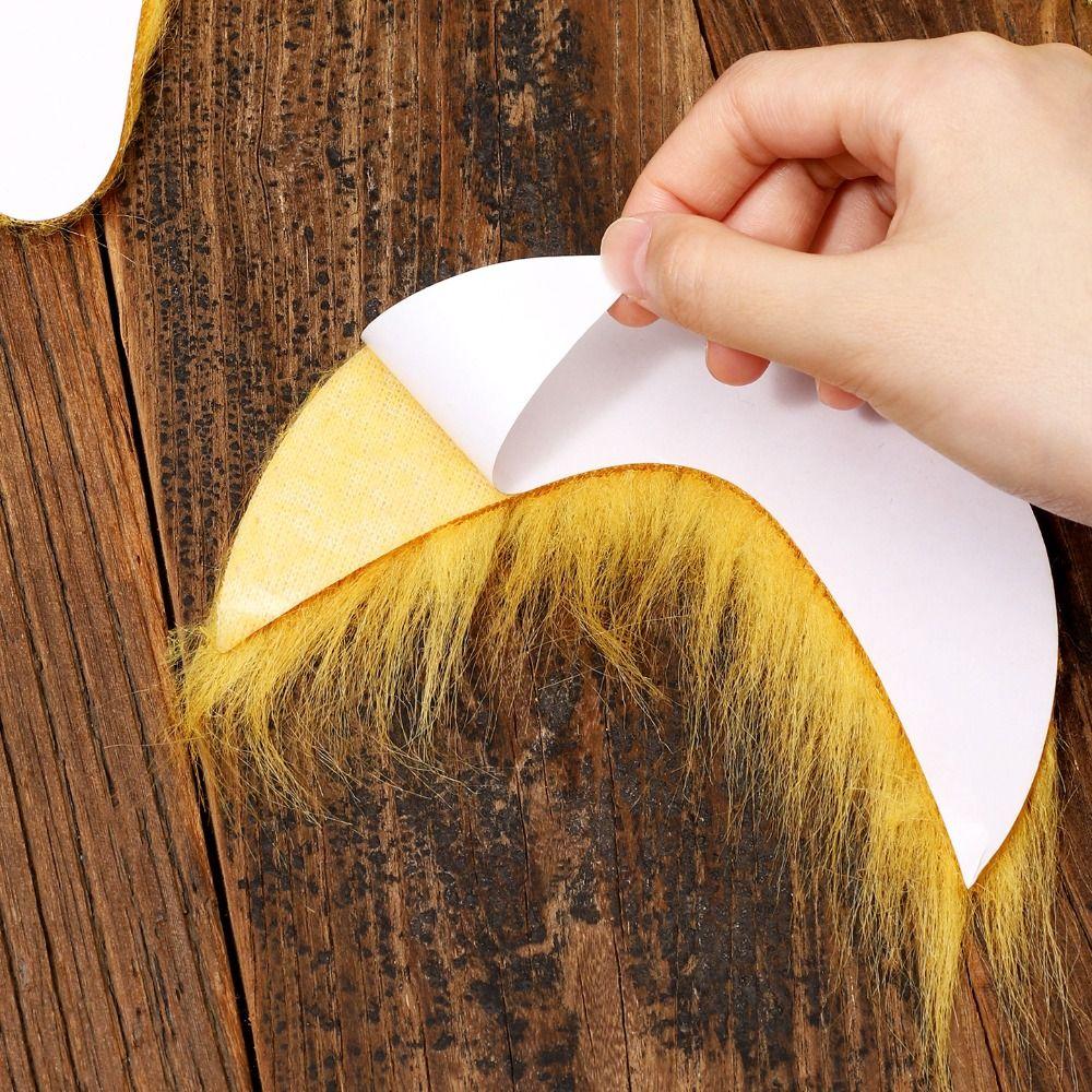 Self Adhesive Fake Beard Yellow Color Cosplay Outfit Accessories Mustaches Set  Outfit Styling