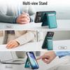 For iPhone 17 Pro Max Leather Back Cover JEEHOOD J06 Magnetic Phone Case with Card Bag RFID Blocking