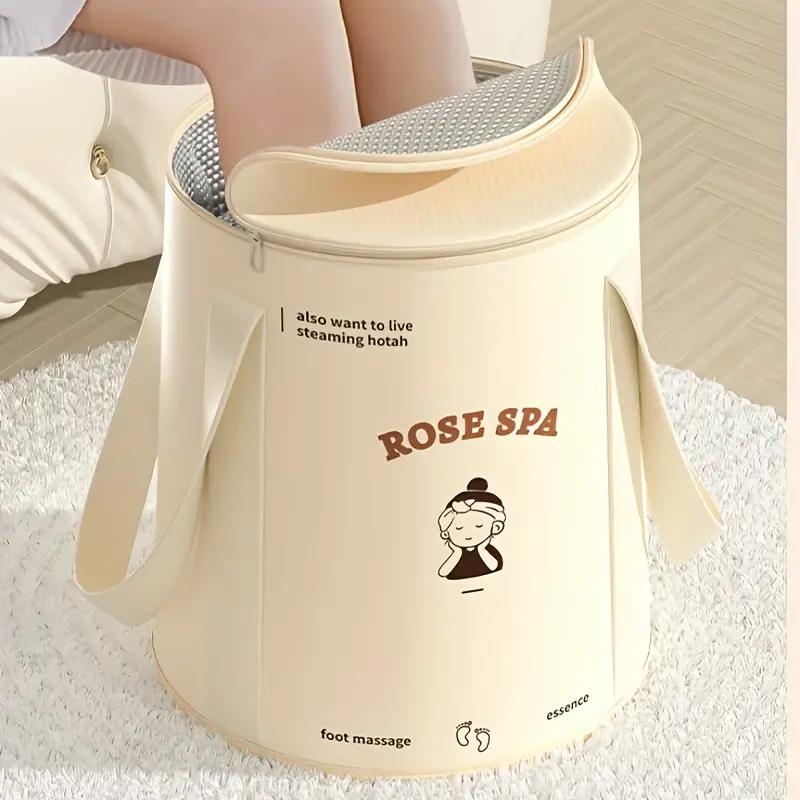 Portable Folding Foot Soak Bath Tub Over-Knee Height Thickened Five Layer Insulation Foot Massage Spa for Relaxation Soothin