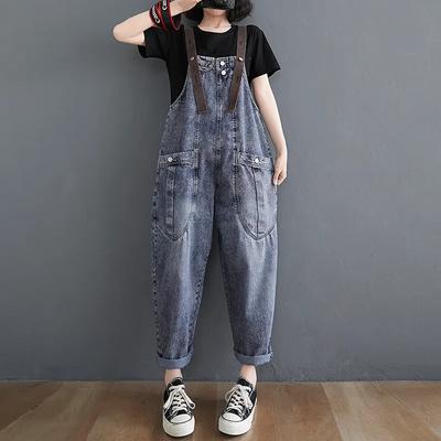 Kadın Yaz Modası Rahat Denim Tulum Tulumları