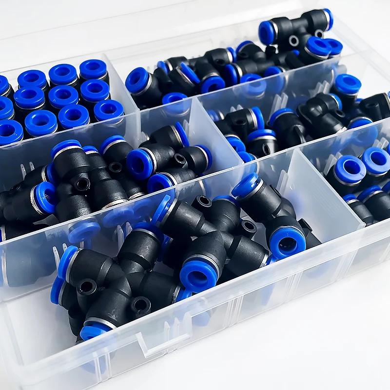 51 PCs Boxed PU-6/PE-6/PZA-6/PY-6/PV-6/PG-6/PK-6 Pneumatic Connectors Kit 6mm Outer Diameter of the Hose Pipe Tube Air