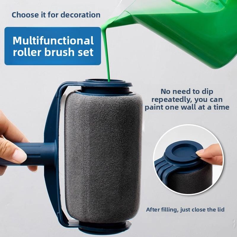 Professional Capacity Self Priming Large Drum Brush Paint Roller for Wall Latex Painting Interior DIY Home Decor Renovation Tool