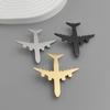 Fashion Punk Airplane Model Stainless Steel Gold-plated 18K Brooch, Black Suit Accessories, Wedding Matching Set