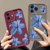 Blue Lily Pattern TPU Phone Case For iPhone 17 16e 15 16 Pro Max 14 16 Plus For iPhone Air 13 12 Pro Max 11 Soft Silicone Cover