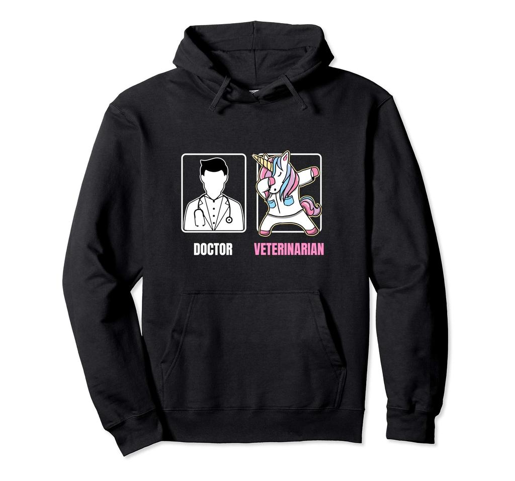 Veterinarian Dabbing Unicorn Bored Doctor Hoodie Design/Funny