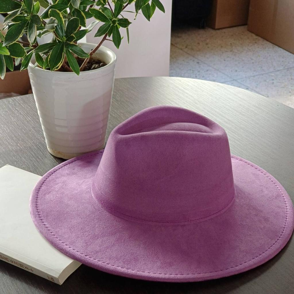 LIDHAY Western Style Suede Hat, Unisex Wide Brim Fedora Hat, Felt Panama Hat, Rancher Hat LIDHAY Western Style Suede Hat, Unisex