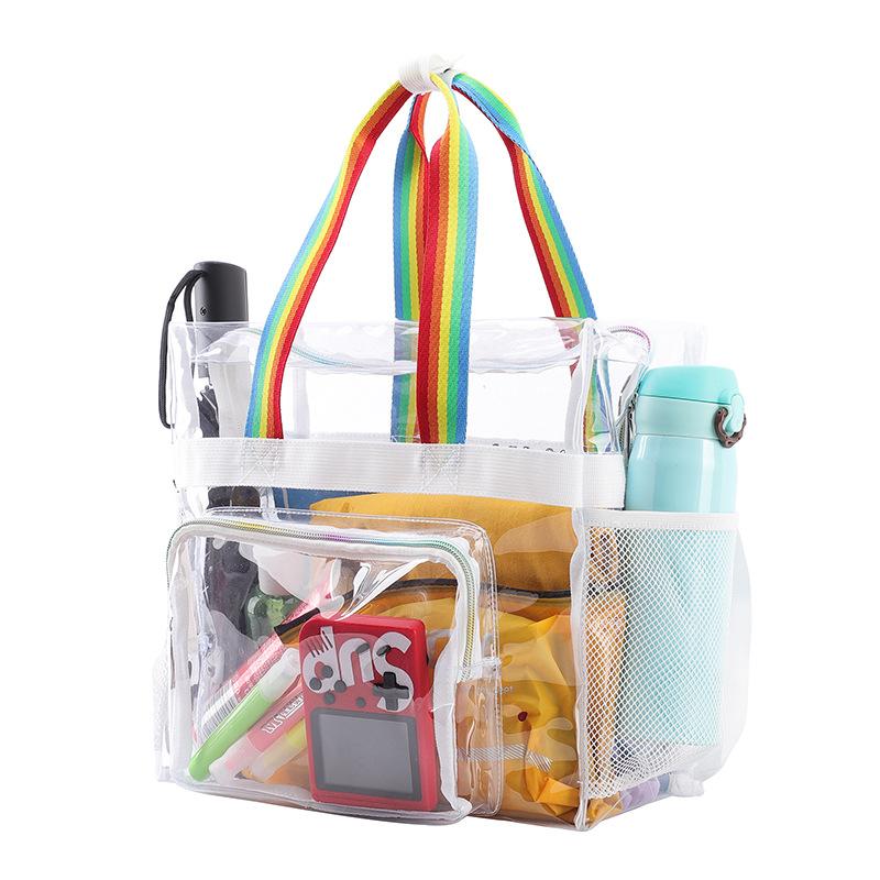 Transparent Waterproof Shoulder Bag Women's Commuter Large Capacity Tote Crossbody Bag