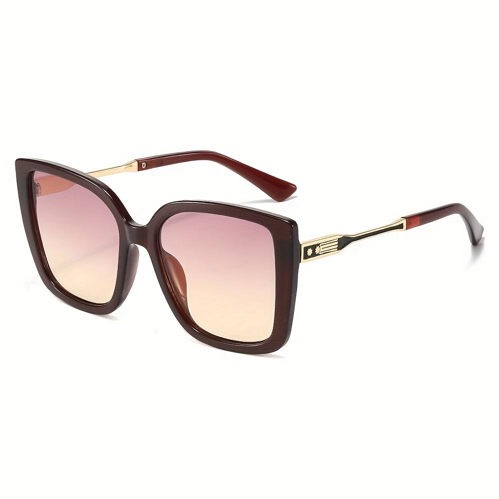 Large Gradient Square Women S Fashion Sunglasses - Stylish Anti-Glare Driving Glasses with Metal Hinges